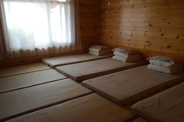 pokój i łóżka w stylu japońskim